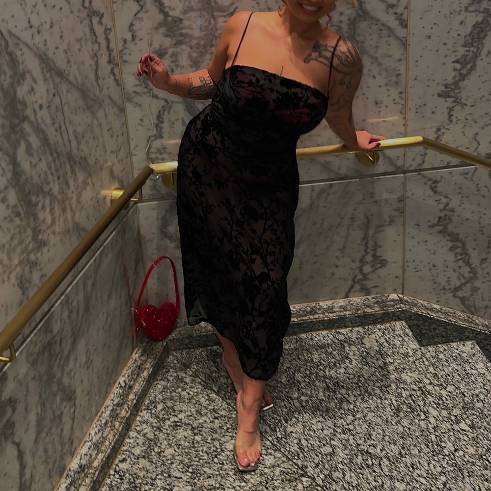See through lace dress